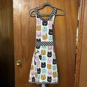 Simply Whimsical Colorful Cat Print Apron